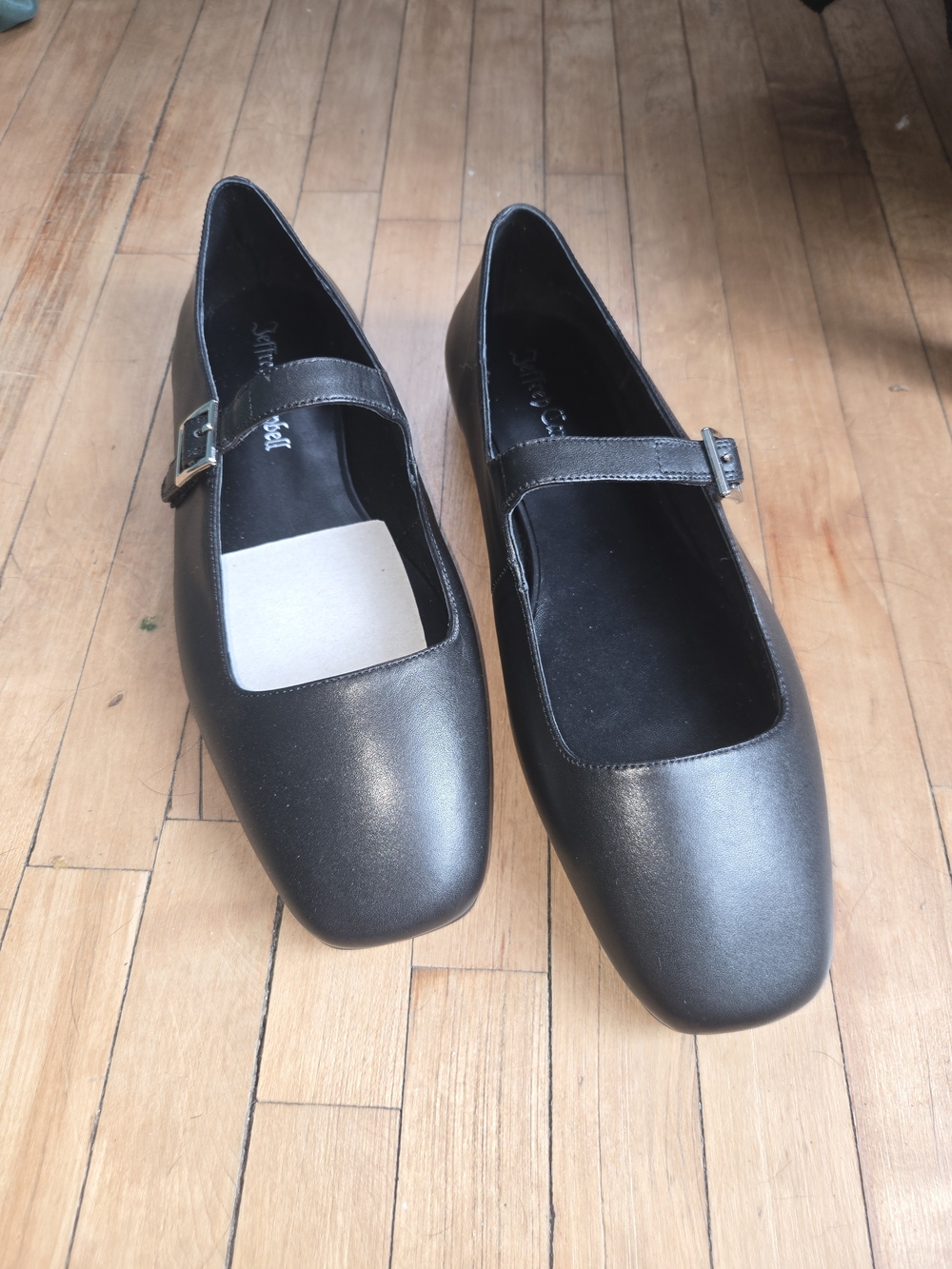 Jeffrey Campbell Black Leather Mary Jane Flats